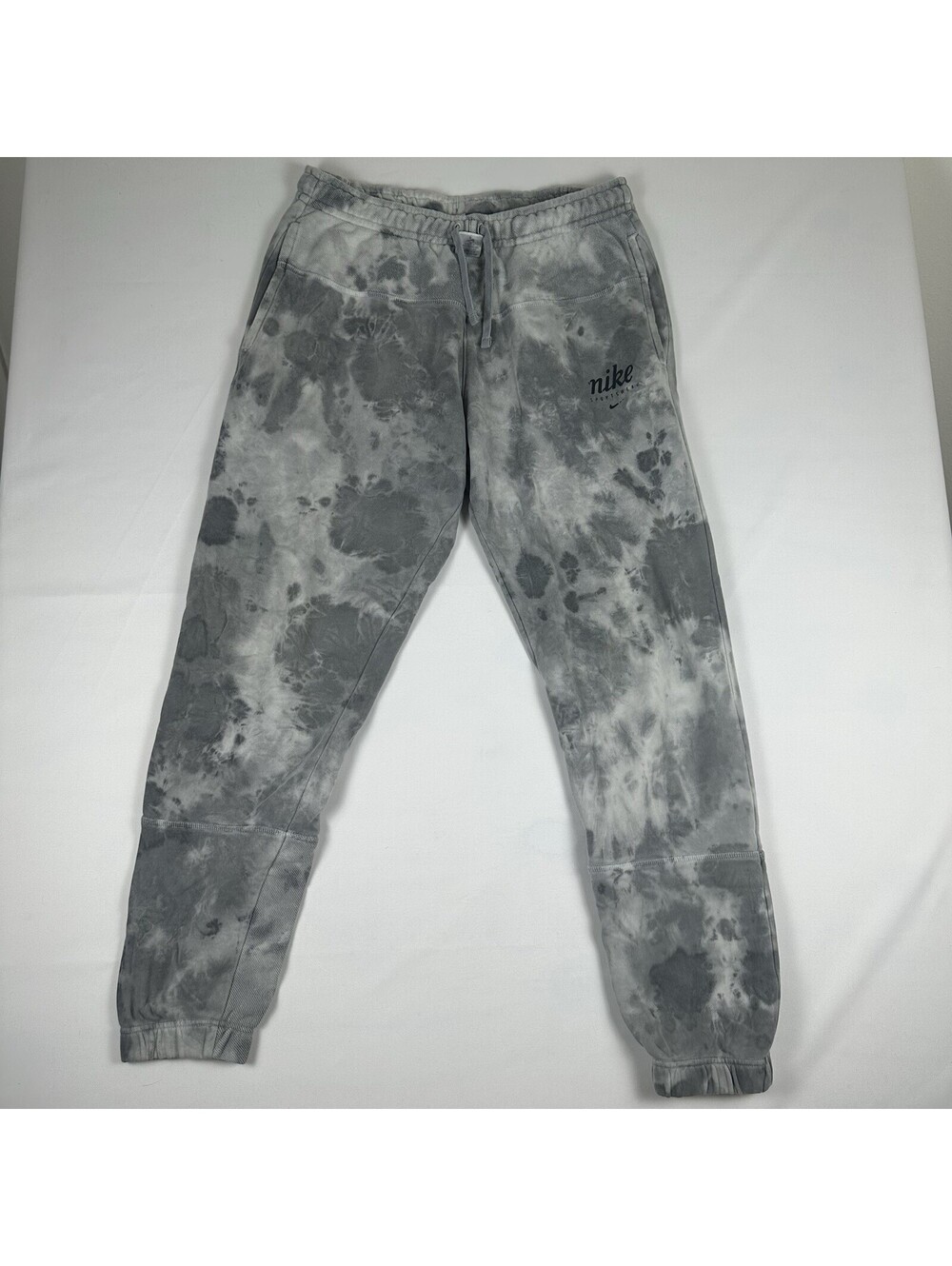 Nike Sportswear Joggers Mens M Gray Tie Dye Sweatpants Fleece Jogger Pants Terry